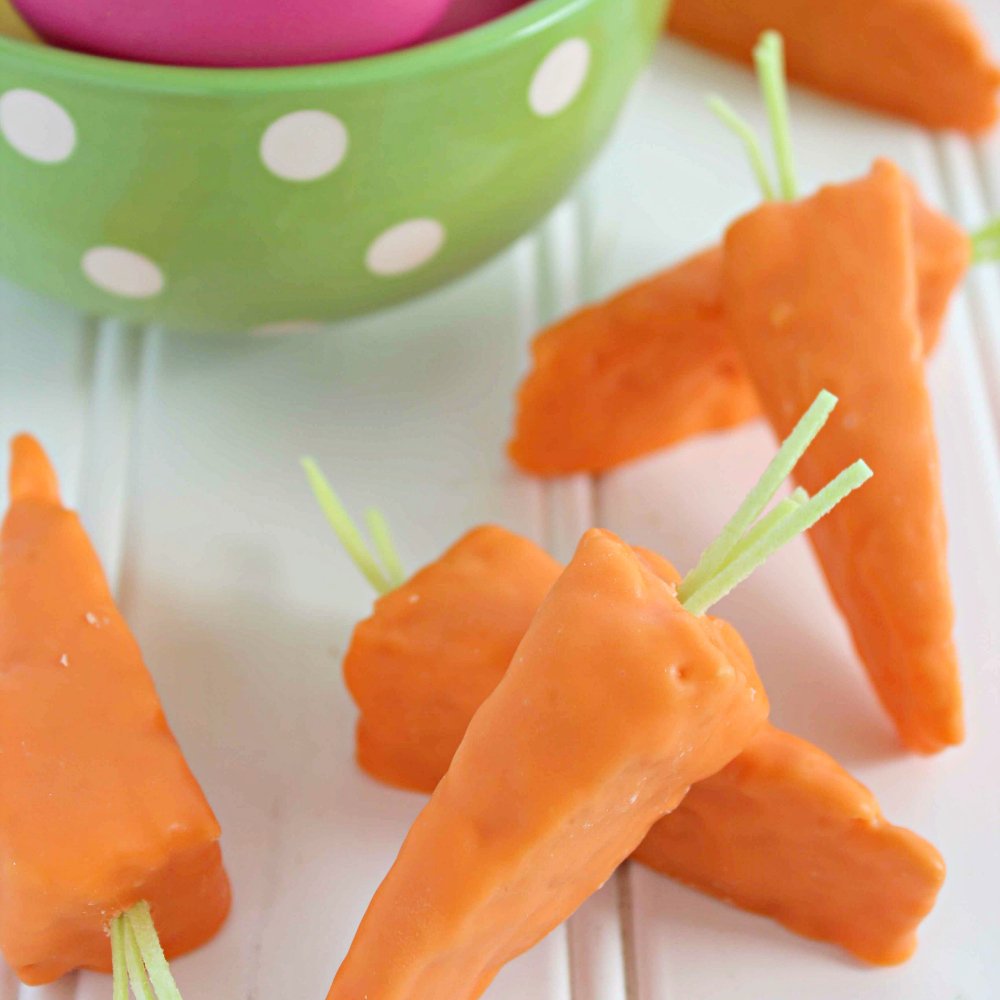 Carrot Shaped Rice Krispie Treats for Easter