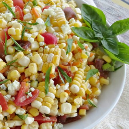Fresh Corn Salad with Blue Cheese and Tomatoes Recipe